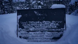 Matti Laurilan kaatumispaikan muistomerkki (Länkipohja)/Kun painuvi päät -elokuvan materiaalia