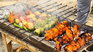 Chicken Tikka Seekh Kabab on DIY BBQ I ASMR I with Subtitles I