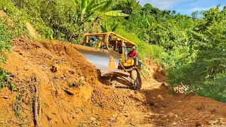 Amazing! The Process of Widening a Forest Road by Cutting a Hillside by a Dozer