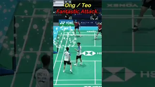 Ong/Teo Fantastic Attack.. #badminton #bulutangkis #shortsvideo #adtsminton