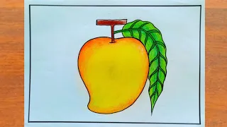 आम का चित्र बनाना सीखें | How to Draw a Mango Easy Step By Step | Mango Drawing And Colouring Easy