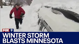 Minnesotans trudge through another blast of winter weather