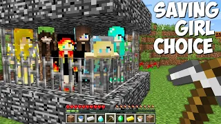 if SAVING DIAMOND GIRL or GOLD or EMERALD or LAVA or WATER or DIRT GIRL was CHOICE in Minecraft !!!