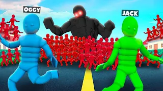 Npc Battle Between Saitama Army vs Oggy And Jack In Overgrowth