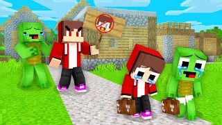 Why did the EVIL JJ Kick BABY JJ AND MIKEY out of the Village? - Maizen Parody Video in Minecraft