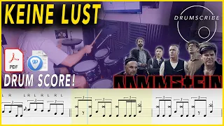 Keine Lust - Rammstein | DRUM SCORE Sheet Music Play-Along | DRUMSCRIBE