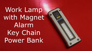 Super Bright LED Source, Work Lamp with Magnet Alarm, Power Bank, Waterproof Emergency Flashlight