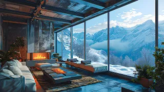 Winter Jazz Music In Cozy Living Room - Soothing Jazz Music With Warm Fireplace For Relaxation