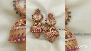 Heavy gold jhumkas designs.....|gold jewelary collections | infofocus|###