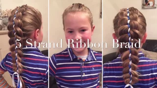 Five Strand Ribbon Braid hair tutorial by Two Little Girls Hairstyles