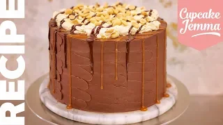 The Most EPIC SNICKERS CAKE Recipe Step-By-Step | Cupcake Jemma