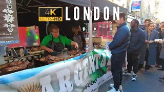 Leather Lane Street Food | Hatton Garden | London Holborn Walking Tour | [4K HDR] 60FPS