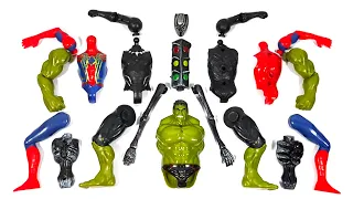 Merakit Mainan Spider-Man vs Black Panther vs Siren Head vs Hulk Smash Avengers Superhero Toys