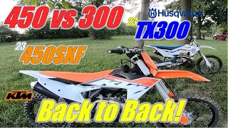 300 vs 450: 2023 KTM 450SXF vs 2023 Husky TX300 Back to Back on GP  Track