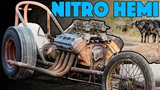Front Engine Dragster ABANDONED in the Woods + HEMI in the Barn!