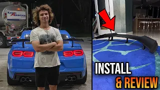 INSTALLING A ZL1 1LE WING ON MY LT1 CAMARO + TRYING A RACING SIM! (LOOKS ABSOLUTELY INSANE) #ZL1