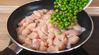 My Husband's Favorite Food! Quick and Easy Chicken and Peas Dinner!