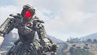 GTA 5 - Mechagodzilla Attack The City