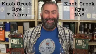 Knob Creek 7 Jahre Rye Whisky im Vergleich mit Knob Creak NAS (ohne Altersangaben) Rye Whisky