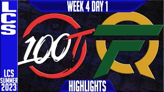 100 vs FLY Highlights | LCS Summer 2023 W4D1 | 100 Thieves vs FlyQuest