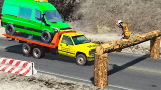Cars vs Log Trap #1 | BeamNG.DRIVE