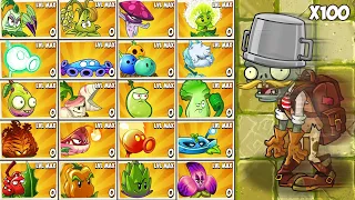 PvZ 2 Battlez Zombie – Plants Power Up vs 100 Buckethead Adventurer Zombie – Who will win?