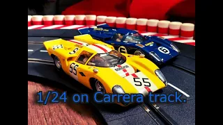 Can you race 1/24 on Carrera track?