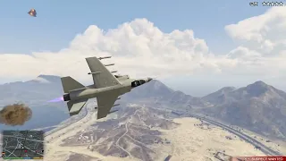 GTA V - Hydra Jet Rampage + Six Star Wanted Level Escape(RDE 3.1.6)