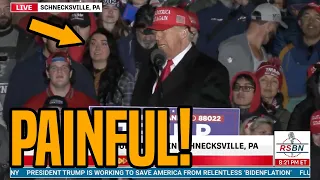 Trump loses ability to speak, crowd winces in pain!