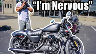 NEW RIDER Nearly CRASHES 2020 Iron 883 Leaving Harley Davidson Dealership | Buying First Bike