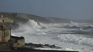 Tail end of Storm Ophelia at Porthleven pt.2