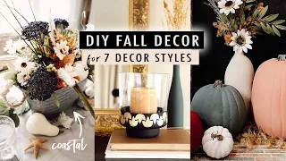 DIY FALL DECOR for 7 Interior Decor Styles *Bohemian, Art Deco, Coastal, Mid-Century, and more*