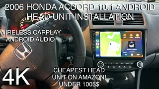 10.1 Android Screen CarPlay Install 2006 Honda Accord