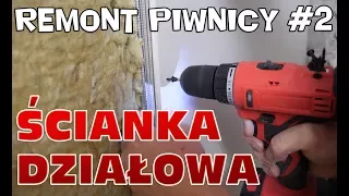 Ścianka działowa z płyt gk + drzwi - Remont piwnicy #2