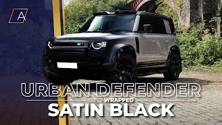 URBAN LAND ROVER DEFENDER gets a SATIN BLACK WRAP!