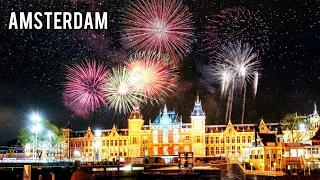 🎆 Amsterdam Fireworks New Year 2023 - 4K Netherlands New Years Eve