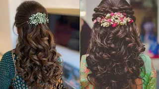 Curls & Layers For South Indian Bridal Engagement/ Reception Hair Style By Avanthi Creations