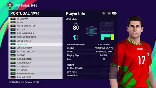 PORTUGAL 1994 - WORLD CUP USA 1994 - NOT QUALIFIED - PES 2021 PS4
