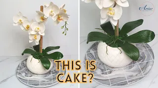 Realistic Orchid Plant Cake | With Edible Moss Recipe | THIS IS CAKE!