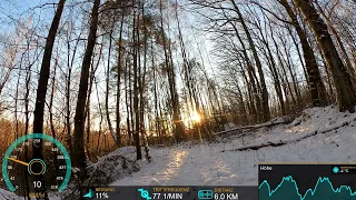 45 minute Winter MTB Fat Burning Indoor Cycling Workout 🚵‍♀️🥶😎💨 Garmin 4K Video
