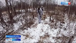 Маскировке от беспилотников обучают мобилизованных на полигоне под Хабаровском