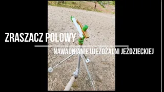 Nawadnianie - ujeżdżalni jeździeckiej - test armatki wodnej