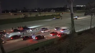 Street Takeover Shuts Down Freeway In Anaheim