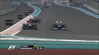 Bruno Senna overtake on Heikki Kovalainen Abu Dhabi GP 2012