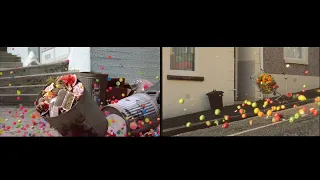 Bravia Bouncy Balls vs Tango adverts, [side]-by-[side] comparison (2005 chopt VS 2006 unedited) [4K]