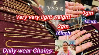 Tanishq very very light weight gold Chains | Daily wear gold Chain designs | Gold Chains