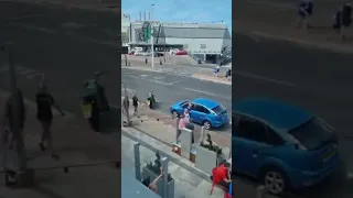 RANGERS FANS SPOT A CELTIC FAN IN BLACKPOOL