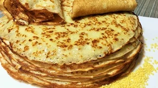 ПШЕННЫЕ БЛИНЫ  Крестьянские. Старый рецепт.  Russian thin pancakes.