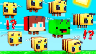 HOW JJ AND MIKEY BECAME BEES in Minecraft ?! NEW BEE TYPES WITH MIKEY AND JJ !