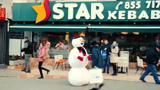 Funny snowman prank